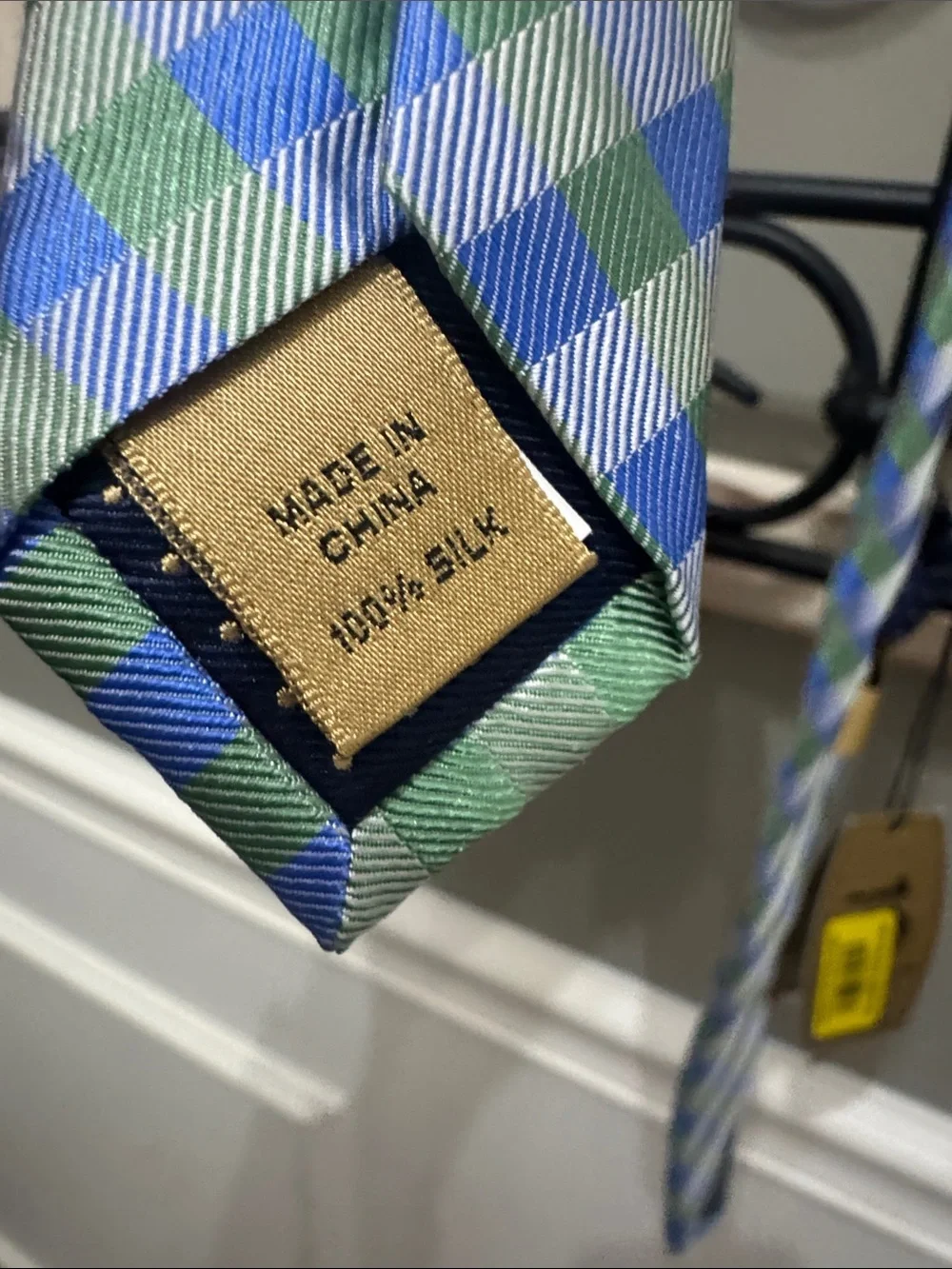 Class Club  Gold Label Blue and Green Plaid Necktie silk nwt